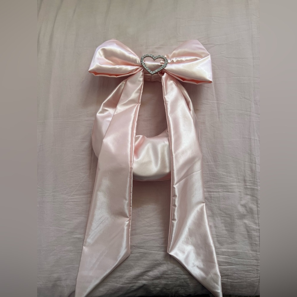 Sugar Thrillz Pink Satin Bow Shoulder Bag